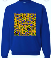 Unisex Navy blue kente delight sweatshirt
