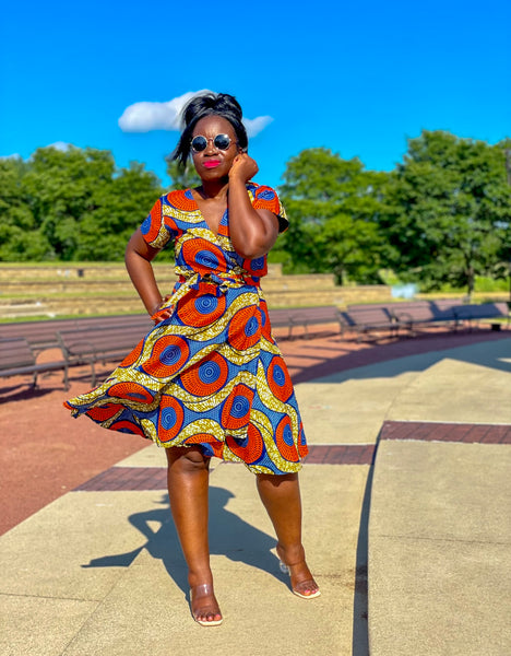 Wrap knee length dress ACCRA-JUNCTION Wrap knee length dress ACCRA-JUNCTION