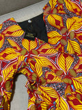 Accra Junction Orange delight balloon sleeve wrap Top