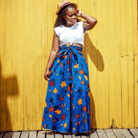 Ankara maxi blue skirt