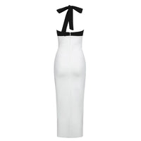 White/black fitted dress